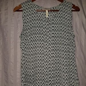 LAUNDRY by Shelli Segal Black & White Ikat Tank Size Small EUC